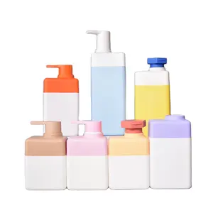 200ml 300ml Biodegradable Wholesale PET Square Lotion Shampoo Container Shower Gel Hair Multi-color Lotion Bottle