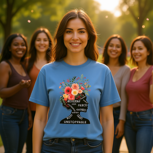 Camiseta Corta para Mujer, Impresión Floral, Cuello Redondo, Corte Holgado, Informal, Primavera Verano, 100% Algodón Jersey, Manga Corta - Product Image 2