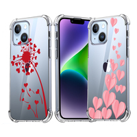 Coque de téléphone de luxe Love Heart antichoc en TPU Compatible iPhone 14 Pro Max 15Pro 8Plus 17 ProMax doublure imprimée en matériau