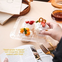 Boîte d'emballage multi-usages en plastique PET transparente de 1 mm d'épaisseur pour cupcakes et desserts, quatre pièces, YASHENG W984
