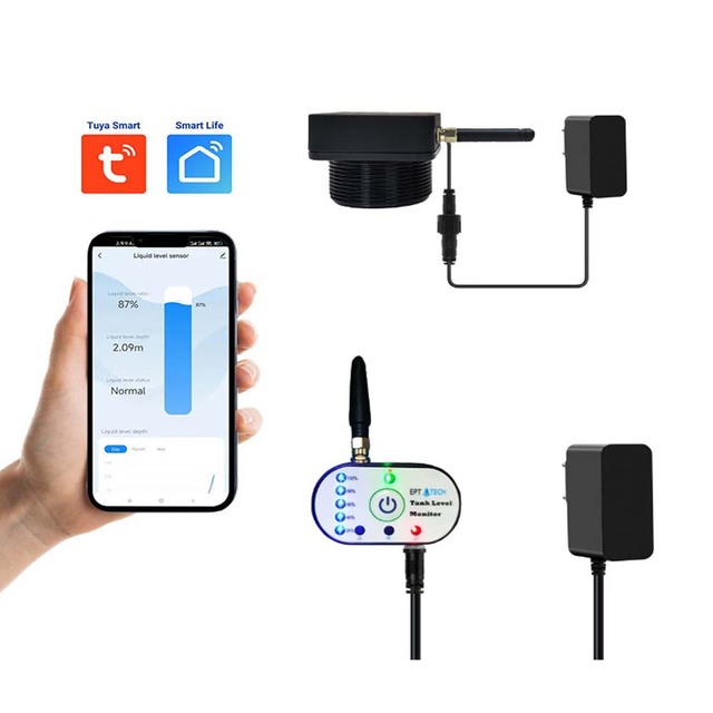 New Arrival TLC2502P TUYA Smart LORA Water Level Sensor Wireless Ultrasonic Non-Contact Tank Liquid Monitor for IoT Automation