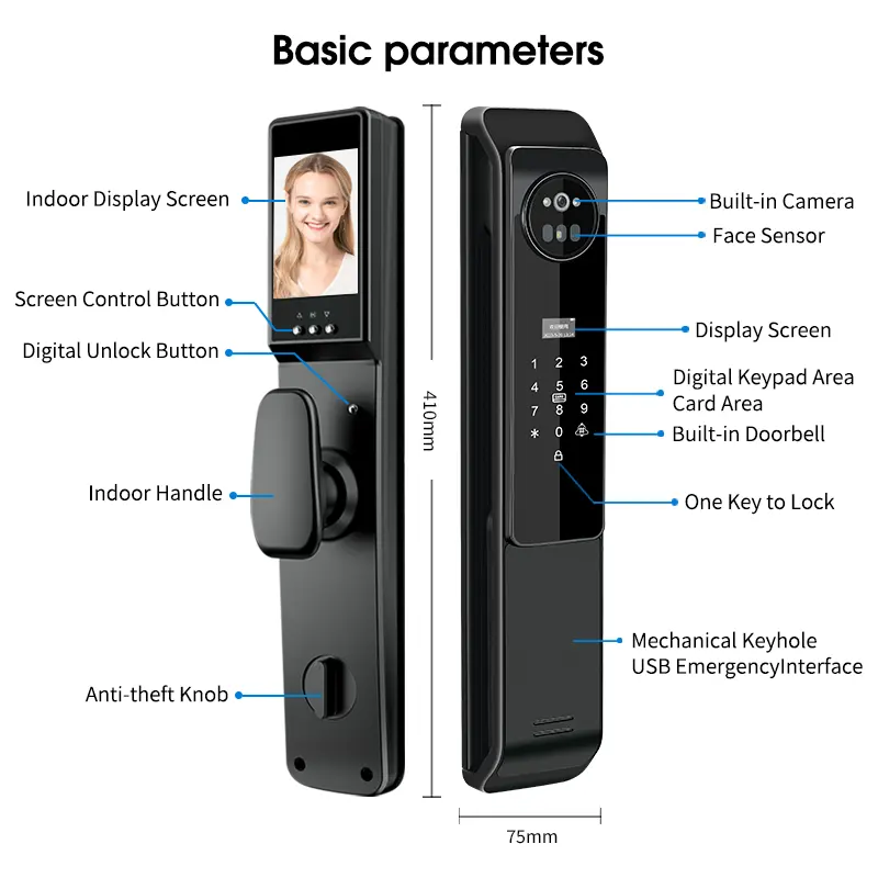 ODM/OEM kunci sidik jari Digital cerdas anti-maling kunci biometrik otomatis kartu Ic Rfid kunci pintu kombinasi aplikasi Wifi