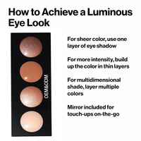 Palette d'ombres à paupières quatre couleurs, personnalisée, imperméable, longue tenue, mélange de finis mats et scintillants, pour palette magnétique