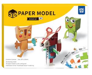 Kit artigianale di carta artigianale regalo cartone animato animale e dinosauro <span class=keywords><strong>3D</strong></span> Puzzle Kit <span class=keywords><strong>Art</strong></span> nessun taglio richiesto giocattoli educativi per bambini - Product Image 4