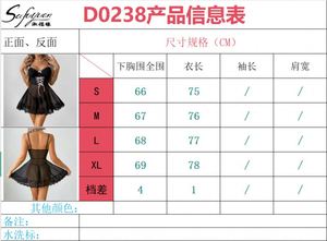 ชุดนอนเซ็กซี่ลูกไม้สำหรับผู้หญิงไซส์ใหญ่ ชุดนอนผู้หญิง 2 ชิ้น ชุดเดรสผ้าตาข่ายโปร่งแสงประดับโบว์ - Product Image 6