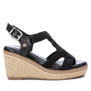 Xti Sandales compensées pour femme 142320 en cuir noir style espadrille à talon plateforme pour l'été - Product Image 6
