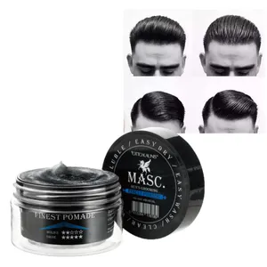 OEM Profesional Gel Merek Berbasis Air Kuat Menahan Tepi Kontrol Lilin Rambut Styling Pomade untuk Pria