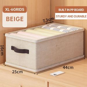 Organisateur de vêtements pour armoire domestique, boîte de rangement pliable en tissu pour jeans, organiseur de tiroir de placard, boîte de rangement de vêtements avec poignée - Product Image 2