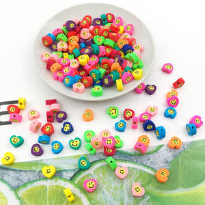 Lot de 100 perles en céramique et porcelaine de 10 mm, motifs animaux arc-en-ciel, étoiles à cinq branches et cœurs, pour loisirs créatifs, accessoires de poterie souple, perles en vrac - Product Image 6