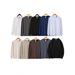 Camiseta de <span class=keywords><strong>manga</strong></span> <span class=keywords><strong>larga</strong></span> con cuello redondo para <span class=keywords><strong>hombre</strong></span>, estilo vintage, cuello redondo, color liso, 260 g, la más vendida, cálida, de capa base, con cordón ajustable - Product Image 4