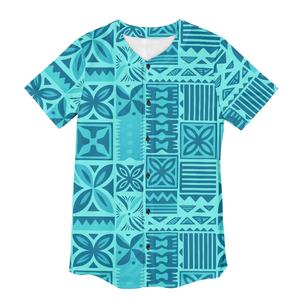 Uniforme da Baseball Femminile Print Demand - Stampe di Moda Polinesiana in Poliestere Traspirante Taglie Forti con Collo Tondo e Maniche Corte Frontali - Product Image 3