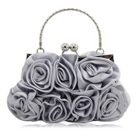 Bolso de mano de fiesta de noche de moda para mujer, monederos pequeños de satén Floral, Correa desmontable, bolsos de diseñador para boda y graduación para mujer