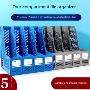 ที่เก็บเอกสารแบบ 4 ช่อง ผลิตตามสั่ง OEM ODM ขายส่งจำนวนมาก ที่วางเอกสารตั้งโต๊ะ ชั้นวางนิตยสารสำนักงาน - Product Image 3