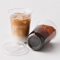 Gobelets en plastique jetables écologiques personnalisés avec couvercles, logo personnalisé pour mariage, fête, cocktail, jus glacé, limonade, événement