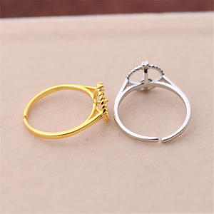 Bague ajustable en argent S925, ouverture circulaire de 8-9 mm, support d'accessoires DIY de 6 mm pour la fabrication de bijoux, bague pour femme en perle - Product Image 2