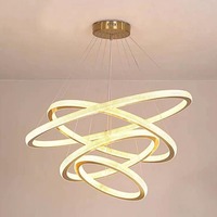 Offre Spéciale Villa Centre d'Affaires Escalier Projet Personnalisé Luxe Moderne Anneau Led Lustre Lumière