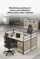 Système de poste de travail de bureau au design moderne Mobilier de bureau pour le personnel avec poste de travail élégant en bois et acier autoportant