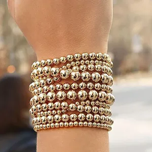 European American Hot Sale CCB Elastic Bracelet Fashion Simple Beaded Bracelet INS Style Enewton Bracelets For Women