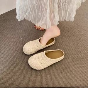 Nouvelles Demi-chaussons Femme Style Rétro 2025 – Sandales d'Été à Porter à l'Extérieur, Doublure Cuir, Chaussures de Maison à Semelle Souple - Product Image 2