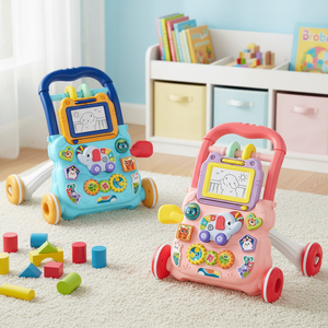 KSF Nouveau Trotteur Musical Éducatif pour Bébé avec Tableau <span class=keywords><strong>de</strong></span> Dessin et Jeux, Trotteur d'Apprentissage Assis-Debout, Jouet pour Bébé et Tout-Petit - Product Image 6