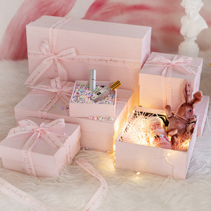 High-end Luxury Light pink Rigid Gift <b>Box</b> Custom Ribbon Suitable for Perfumes Cosmetics Featuring Recycled Materials Embossing - Product Image 4