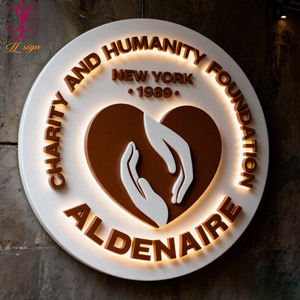 Enseigne lumineuse ronde en métal avec impression UV, éclairée d'un côté, boîte à lumière LED, logo d'entreprise personnalisé, enseigne lumineuse LED - Product Image 3