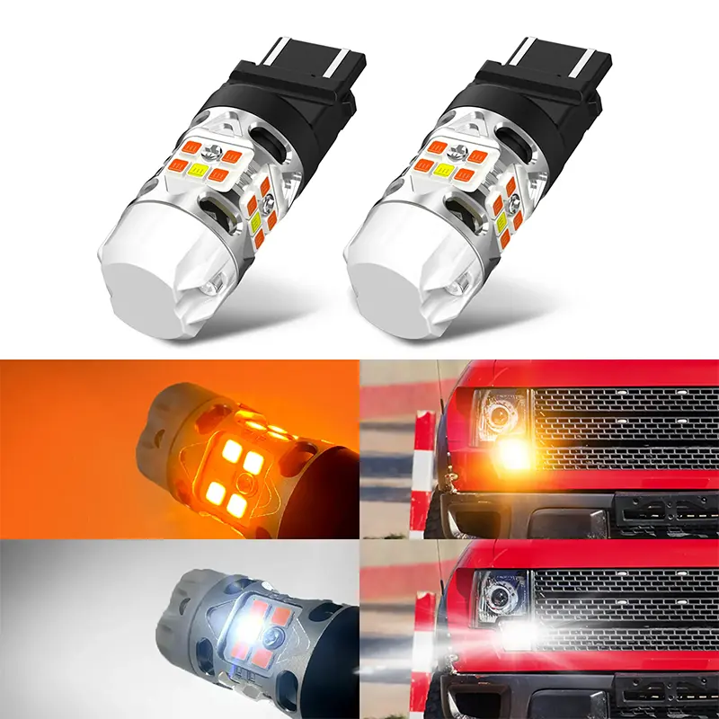 SEKO T3 3157 DRL clignotants Led ampoule canbus 3030 20SMD lampe blanc jaune ambre rouge frein feu de recul pour voitures accessoires