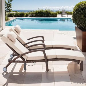 Silla Reclinable de Ratán para Patio Exterior, Personalizable, con Respaldo Ajustable, para Piscina, con Elevación a Gas - Product Image 6