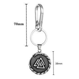 Porte-clés Viking nordique yunnique en alliage de zinc, pendentif géométrique, article cadeau unisexe - Product Image 4