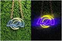 Chaîne de collier d'équipe de lumière au néon LED avec logo de sport personnalisé Accessoires de ventilateur au néon LED en acrylique à la mode en mousse EVA