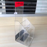 Étagères de présentation de brochures en acrylique, fourniture directe d'usine, présentoir de brochures de bureau en PMMA transparent pour magasin