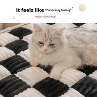 Tapis de couchage pour animaux de compagnie en flanelle, lit pour chat personnalisable, coussins de canapé épais pour l'hiver, lavables