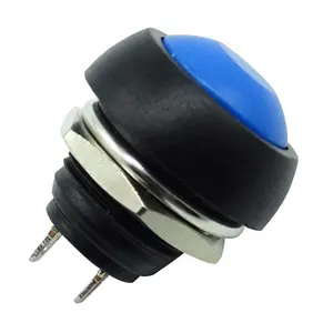 Interruptor pequeno de botão redondo de 12mm, interruptor impermeável de painel de redefinição automática montagem em estoque