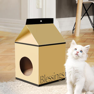 Milch kasten form Cat Scratcher Karton haus Big Cat Scratcher Cat House Karton - Product Image 1