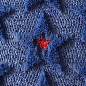 Наволочка для дивана/кресла с жаккардовым узором из мягкого плюшевого искусственного меха с синими звездами, декор ко Дню независимости, в стиле фермерского дома - Product Image 3