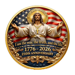 Moneda Conmemorativa Stock God Bless <span class=keywords><strong>America</strong></span>, Artesanía Metálica, Decoración con Temática Bíblica de Cruz y Paloma, Recuerdo Coleccionable para Festivales - Product Image 2