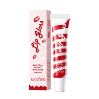 Huile à lèvres bicolore personnalisable avec logo, gloss à lèvres Myrtille, Figue, Fraise, Orange, nourrissant pour lèvres gercées et sèches, brillance intense