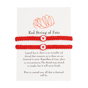 2 cái/bộ trái tim thư tình yêu may mắn chuỗi Màu Đỏ Vòng đeo tay chuỗi màu đỏ của Số Phận tình yêu đôi tay BFF Vòng đeo tay Quà Tặng - Product Image 6