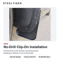 STEELTIGER Schmutzfänger für 2024-2026 Model 3 Highland 4-teilig Clip-On Ohne Bohren Schwarzes TPE PP Spritzschutz-Set Kompatibles Zubehör