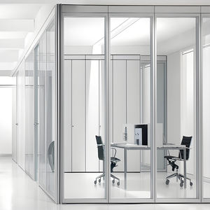 <span class=keywords><strong>Cloison</strong></span> en aluminium et verre avec porte traversante pour bureau, salle de réunion, salle de conférence et bâtiment commercial - Product Image 3