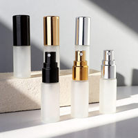 Botol Parfum Mini Silinder Kaca Bening Mewah Grosir 5ml Kosong dengan Pompa Semprot, Kemasan Unik Baru dengan Sablon