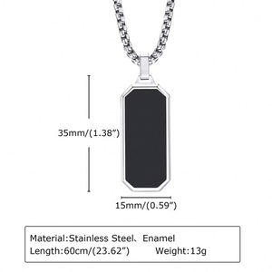High Quality Stainless Steel Geometry Pendant Customize Logo Jewelry <b>Necklace</b> <b>for</b> <b>Men</b> - Product Image 5