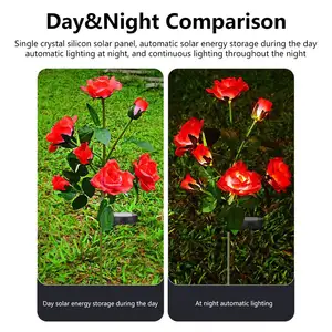 Toptan RGB IP65 su geçirmez manzara lamba Yard dekoratif için çiçek ışık açık LED güneş bahçe ışıkları