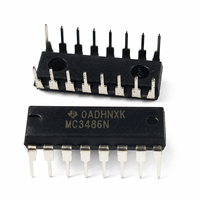 MC3486N MC3486 Récepteur de ligne différentiel quadruple IC, puce d'interface émetteur-récepteur RS-422, 4 canaux, 10 Mbps, Tri-State, DIP16
