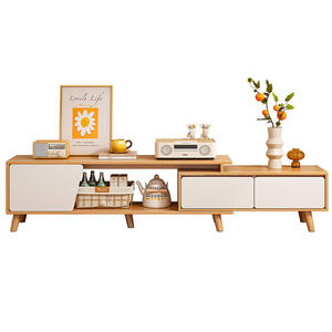 Soporte de <span class=keywords><strong>TV</strong></span> Extensible, Consola Multimedia Telescópica de Madera para Sala de Estar, Longitud Ajustable de 120-200 cm - Product Image 3