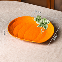 Ensemble de vaisselle en céramique en forme de citrouille, nouveau style moderne et minimaliste, compatible micro-ondes, bols, assiettes et plats de cuisson