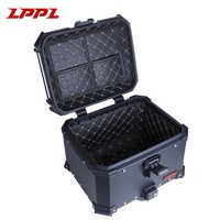 Livraison rapide, nouveau style, coffre à bagages pour moto noir avec serrure à clé, grande capacité, coffre arrière pour moto