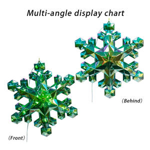 <strong>Wholesale</strong> <strong>Christmas</strong> Decoration <strong>Supplier</strong> Plastic Snowflake <strong>Ornaments</strong> LED Warm White Light Mirror Snowflake Pendant for Home Decor - Product Image 3