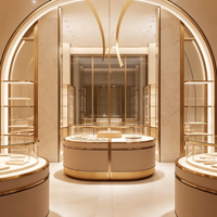 Vitrines de luxe durables et de qualité supérieure pour bijoux, ensemble de comptoirs d'exposition avec éclairage LED, mobilier personnalisé pour bijouterie