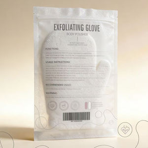 Pochettes à faible MOQ, sacs à fermeture éclair à 3 soudures latérales pour emballage d'outils de maquillage, pour gants exfoliants avec trou - Product Image 6